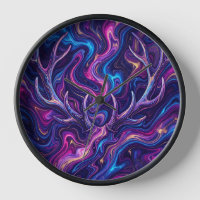 Relojes de arte abstracto de asta de ciervo cósmic