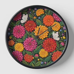 Relojes de arte abstracto de dalias mexicanas mari