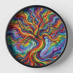Relojes de arte abstracto del árbol de la vida con