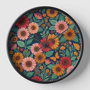 Relojes de arte abstracto y colorido de girasoles