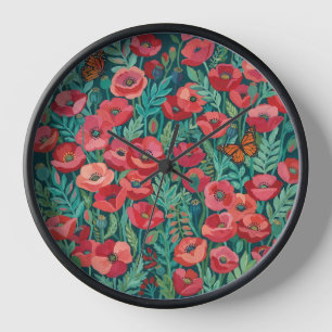 Relojes de Arte Amapolas Monarcas Abstractas