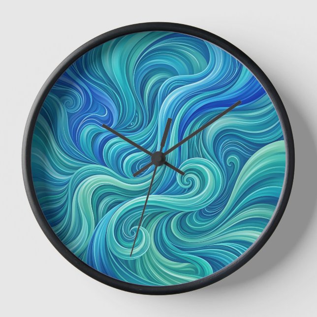 Relojes de arte con gradiente azul de océano de ca (Anverso)
