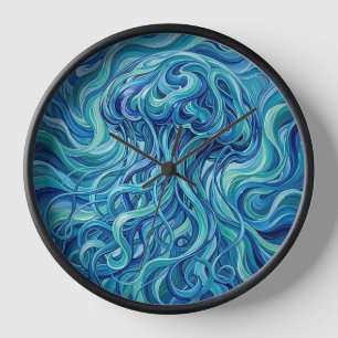 Relojes de arte con tentáculos de medusa abstracto