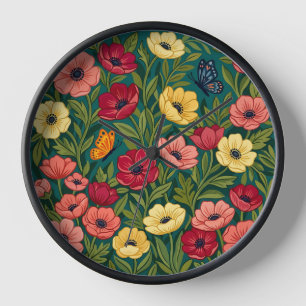 Relojes de arte de anemona mexicana abstracta con 
