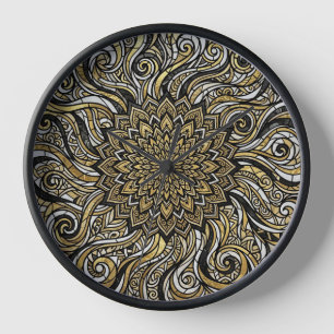 Relojes de arte de círculo de mandala de oro abstr