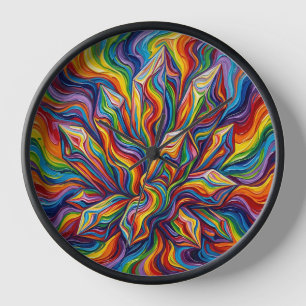 Relojes de arte de cristal de arcoíris abstracto q