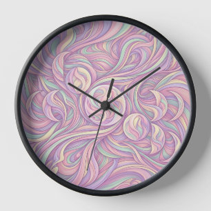 Relojes de arte de fase lunar abstracta en pastel
