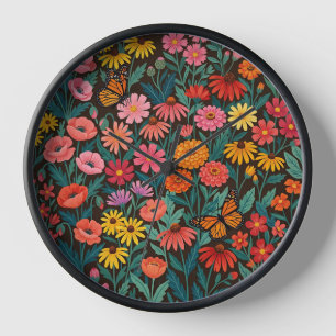 Relojes de Arte de Flor Silvestre Colorida Monarca