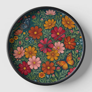 Relojes de arte de flores de cosmos abstractas
