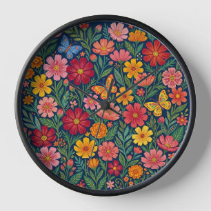 Relojes de Arte de Flores del Cosmos Mexicano Abst