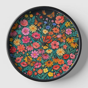 Relojes de Arte de Flores Silvestres Gouache Color