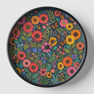 Relojes de Arte de Girasol Mariposa Abstractos