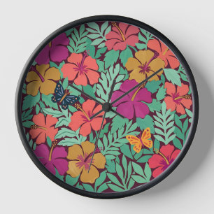 Relojes de arte de hibisco y mariposas de Matisse