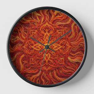 Relojes de Arte de Hilo Rojo Mandala Abstracto