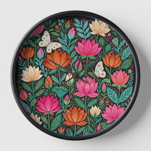 Relojes de Arte de Jardín de Mariposas Loto Abstra
