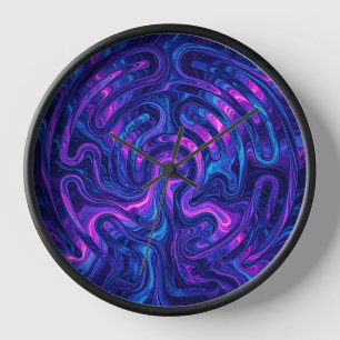 Relojes de arte de laberinto cósmico abstracto púr