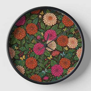 Relojes de arte de mariposas de dalia india abstra