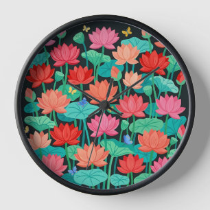 Relojes de arte de mariposas del jardín de lotos a