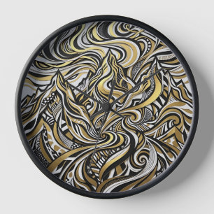 Relojes de arte de oro con silueta de cordillera a