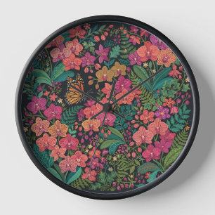 Relojes de arte de orquídea mariposa cottagecore a