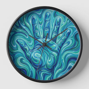 Relojes de arte de palma de mano abierta abstracta