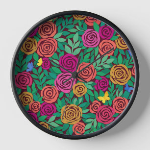 Relojes de arte de rosas y mariposas de Matisse ab