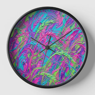Relojes de arte de trigo neón abstracto