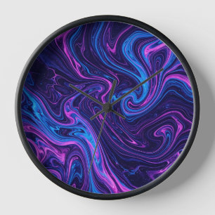 Relojes de Arte de Viento Cósmico de Líquido Purpu