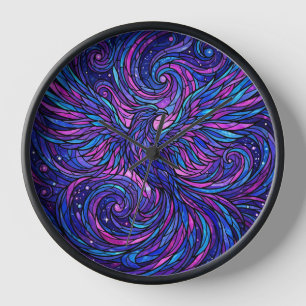 Relojes de Arte de Vuelo de Pájaro Abstracto Cósmi