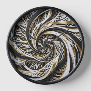 Relojes de arte dorado con escalera en espiral abs