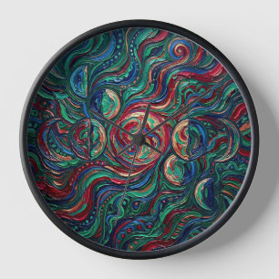 Relojes de arte en óleo de fase lunar abstracta en