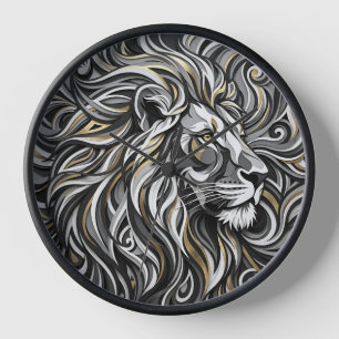 Relojes de Arte en Papel de Melena de León Abstrac