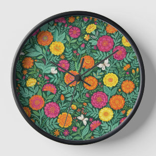Relojes de Arte Floral Mariposa Marigold Abstracto