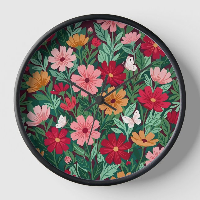 Relojes de Arte Flores Mariposas Cosmos Abstractos (Anverso)