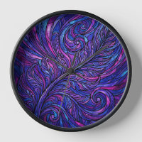 Relojes de arte moderno púrpura cósmico helecho ab