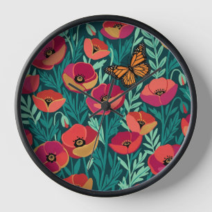 Relojes de Arte Monarca de Amapolas Coloridas Abst
