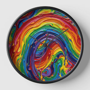 Relojes de arte multicolor Abstract Rainbow Arc Br