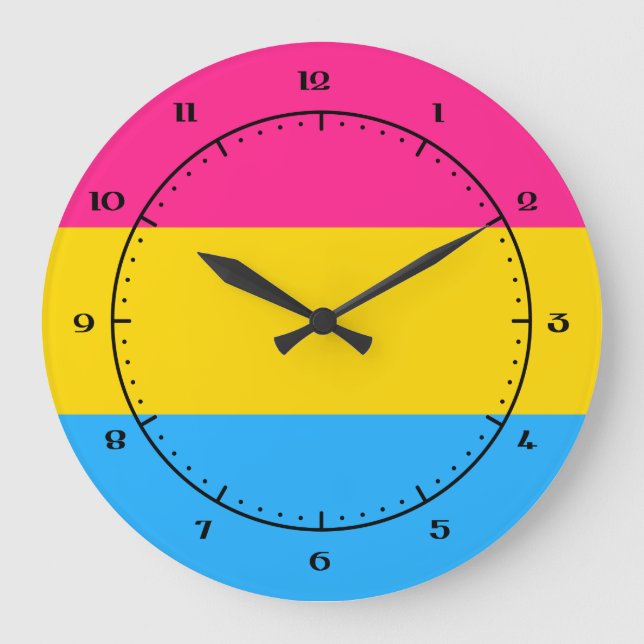 Relojes de bandera de pansexualidad (Anverso)