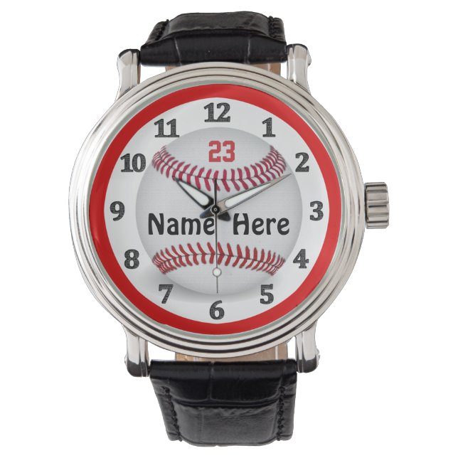 Relojes de béisbol personalizados para hombres y m (Anverso)