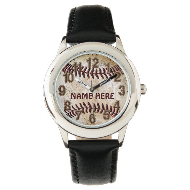 Relojes de béisbol personalizados para niños (Anverso)