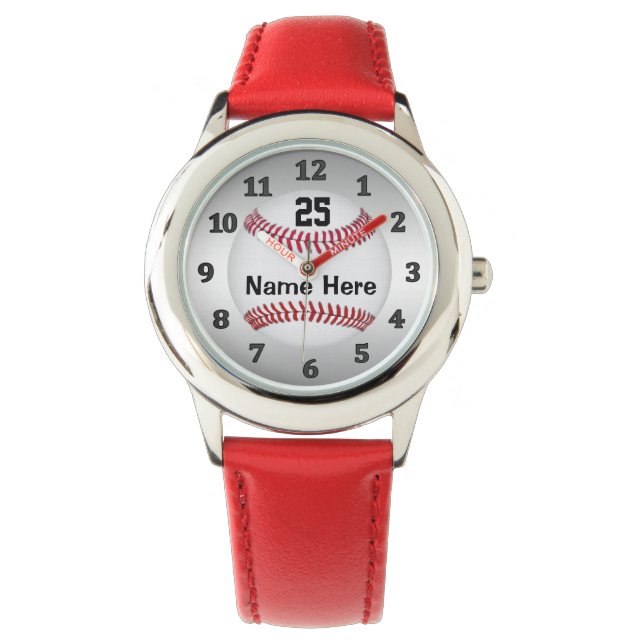 Relojes de béisbol personalizados para niños (Anverso)