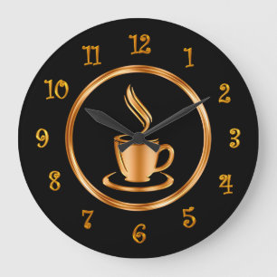 Relojes de café con diseño elegante de tono dorado