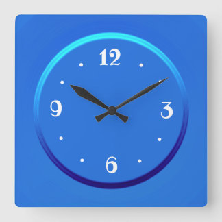 Relojes de cocina azules lisos con números blancos