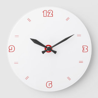 Relojes de cocina lisos blancos con números rojos 