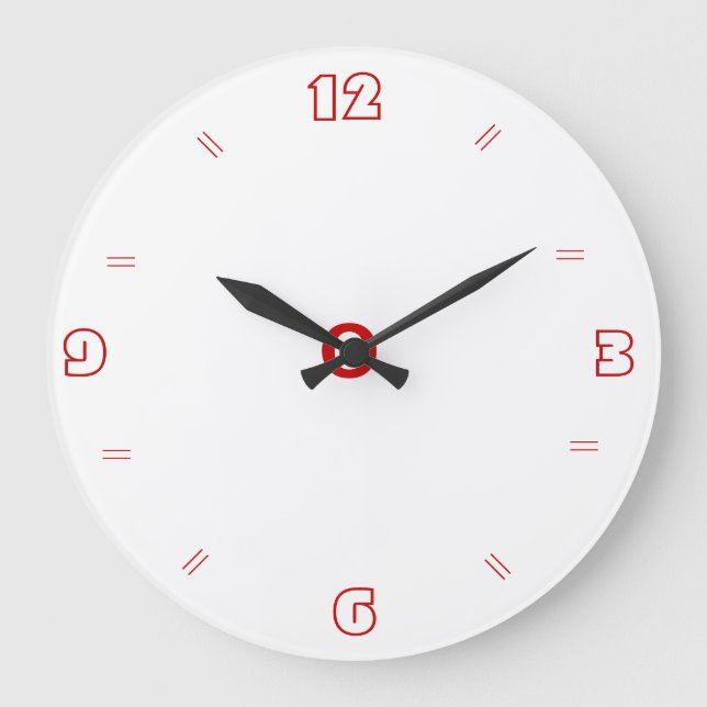 Relojes de cocina lisos blancos con números rojos  (Anverso)