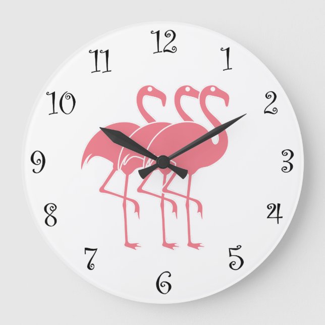 Relojes de cocina rosada Flamingo (Anverso)