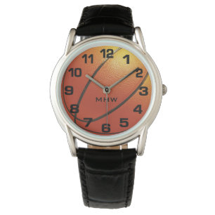 Relojes de encargo del monograma del baloncesto