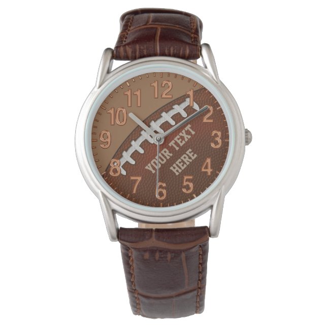 Relojes de fútbol de cuero personalizados (Anverso)