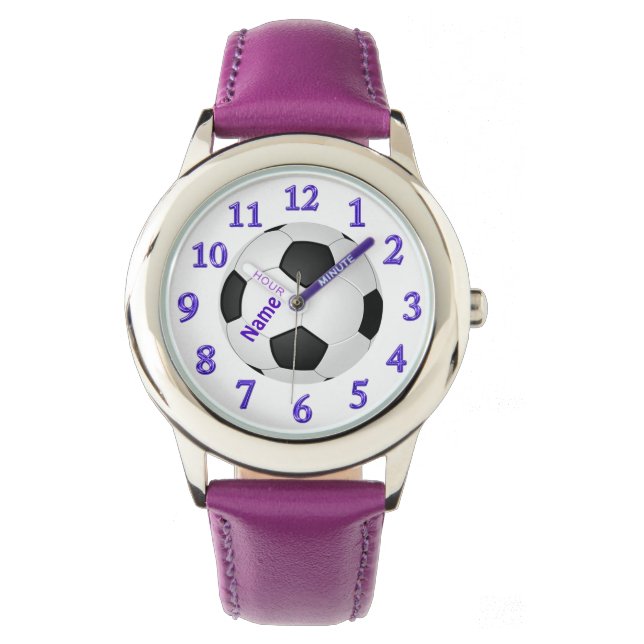 Relojes de fútbol personalizados para Chicas con n (Anverso)