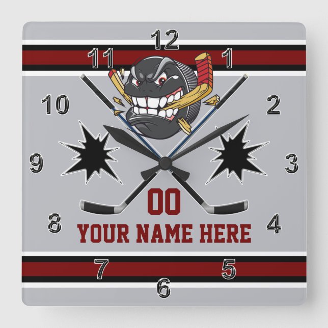 Relojes de hockey personalizados, decoración de sa (Anverso)